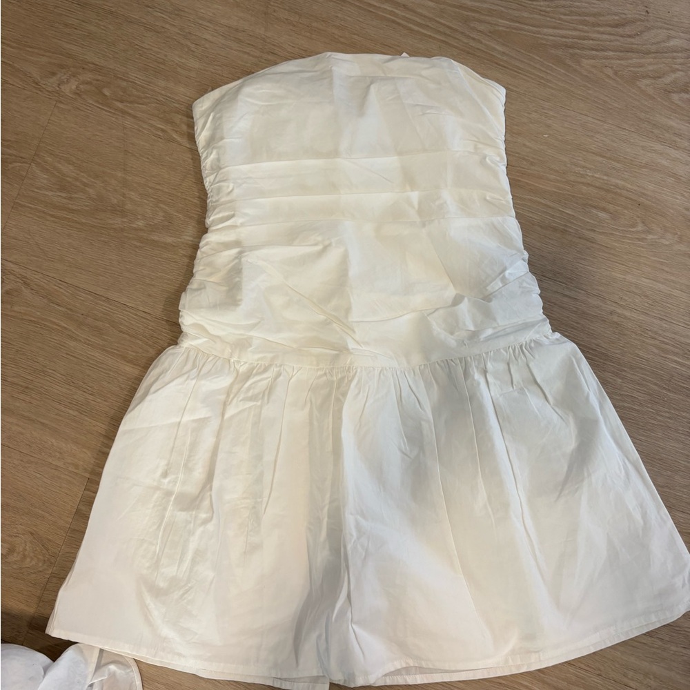 Showpo Donatella Strapless White Mini Dress